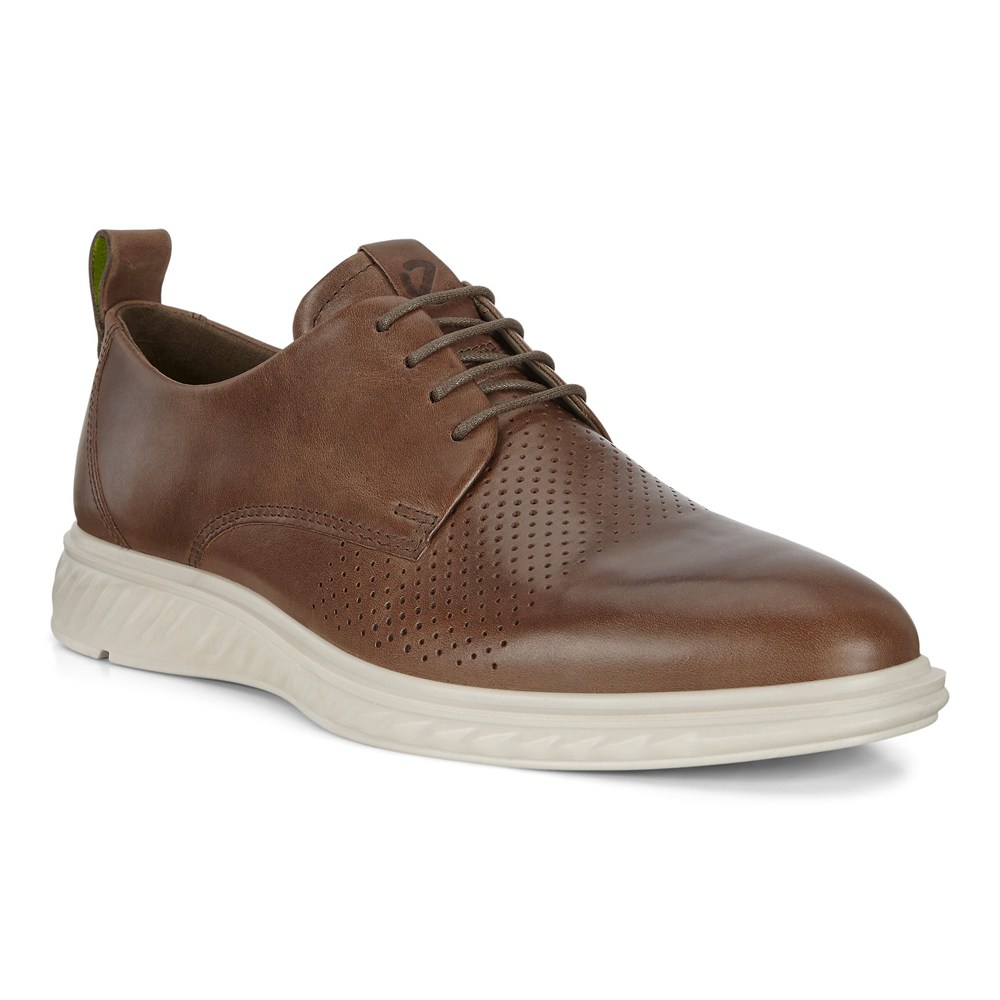 ECCO Mens Derby Shoe Brown - St.1 Hybrid Lite Plain-Toes - KJZ-947215